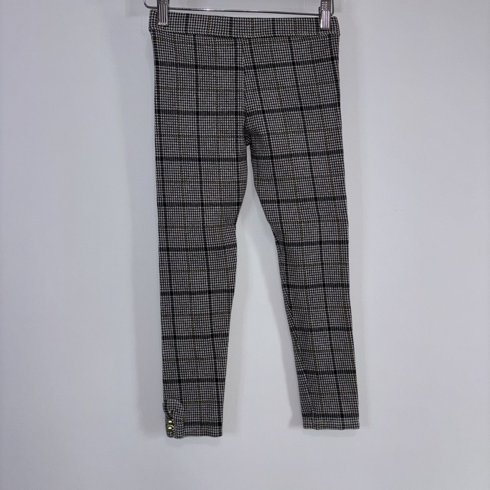 Janie and Jack Girls Plaid Knit Leggings Stretch Pull On Pants Size 8 Cotton